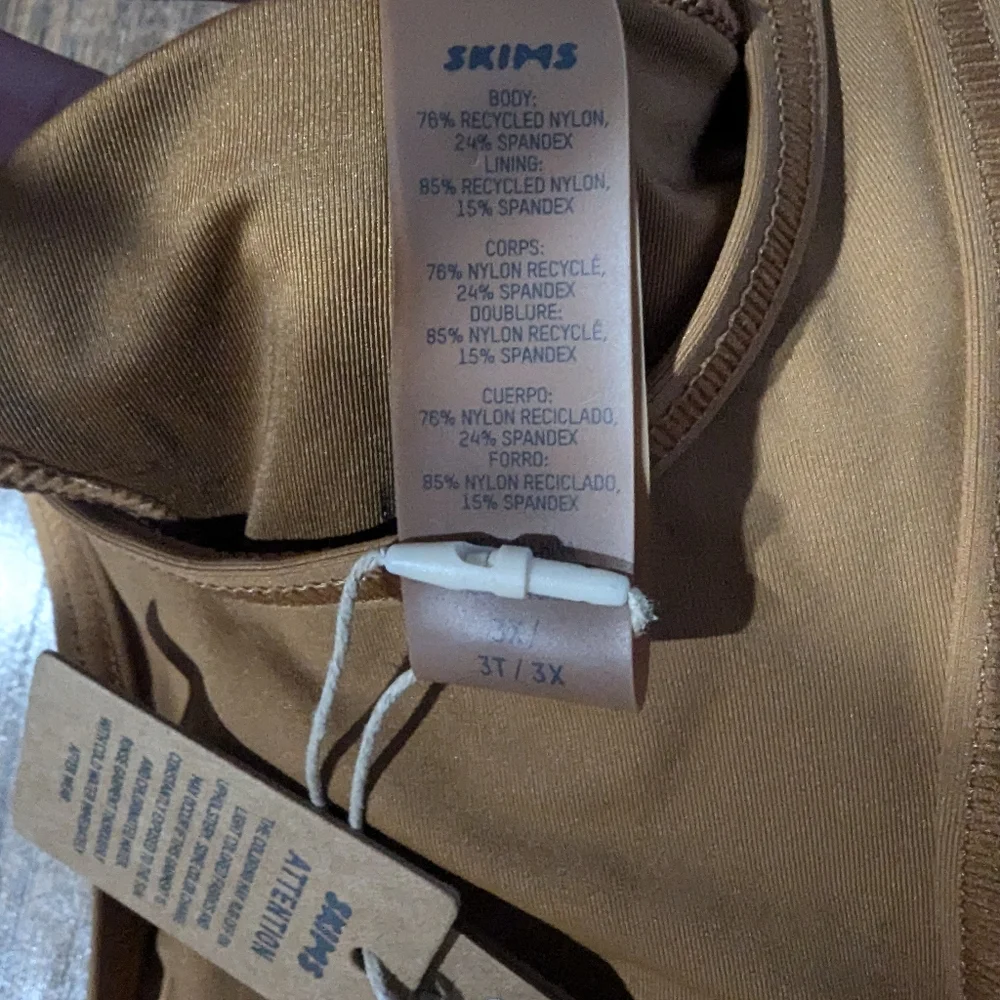 SKIMS Recycled Swim High Neck Racerback Tank / Top Almond Tan Size 3X NWT!